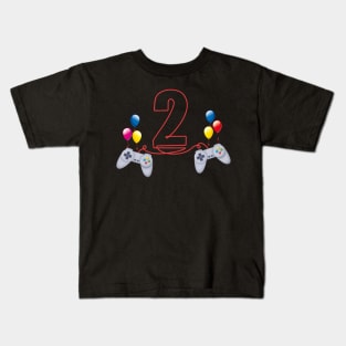 2nd Birthday Boy Second-Year Old Video Game Player Kids Kids T-Shirt